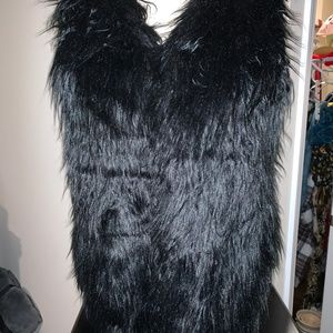 Ambiance Faux Fur Vest Black Size L